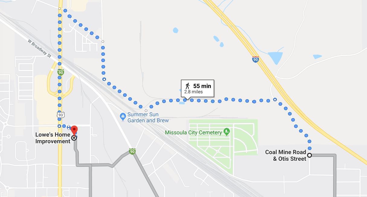 google maps route susans death
